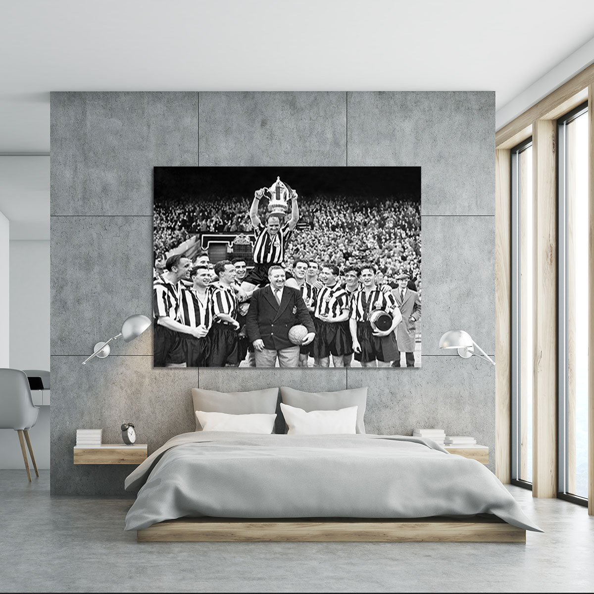 1955 FA Cup Final Newcastle United With The trophy Canvas Print or Poster - Canvas Art Rocks - 5