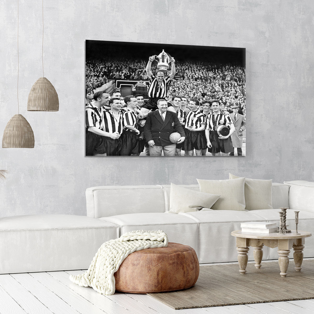 1955 FA Cup Final Newcastle United With The trophy Canvas Print or Poster - Canvas Art Rocks - 6