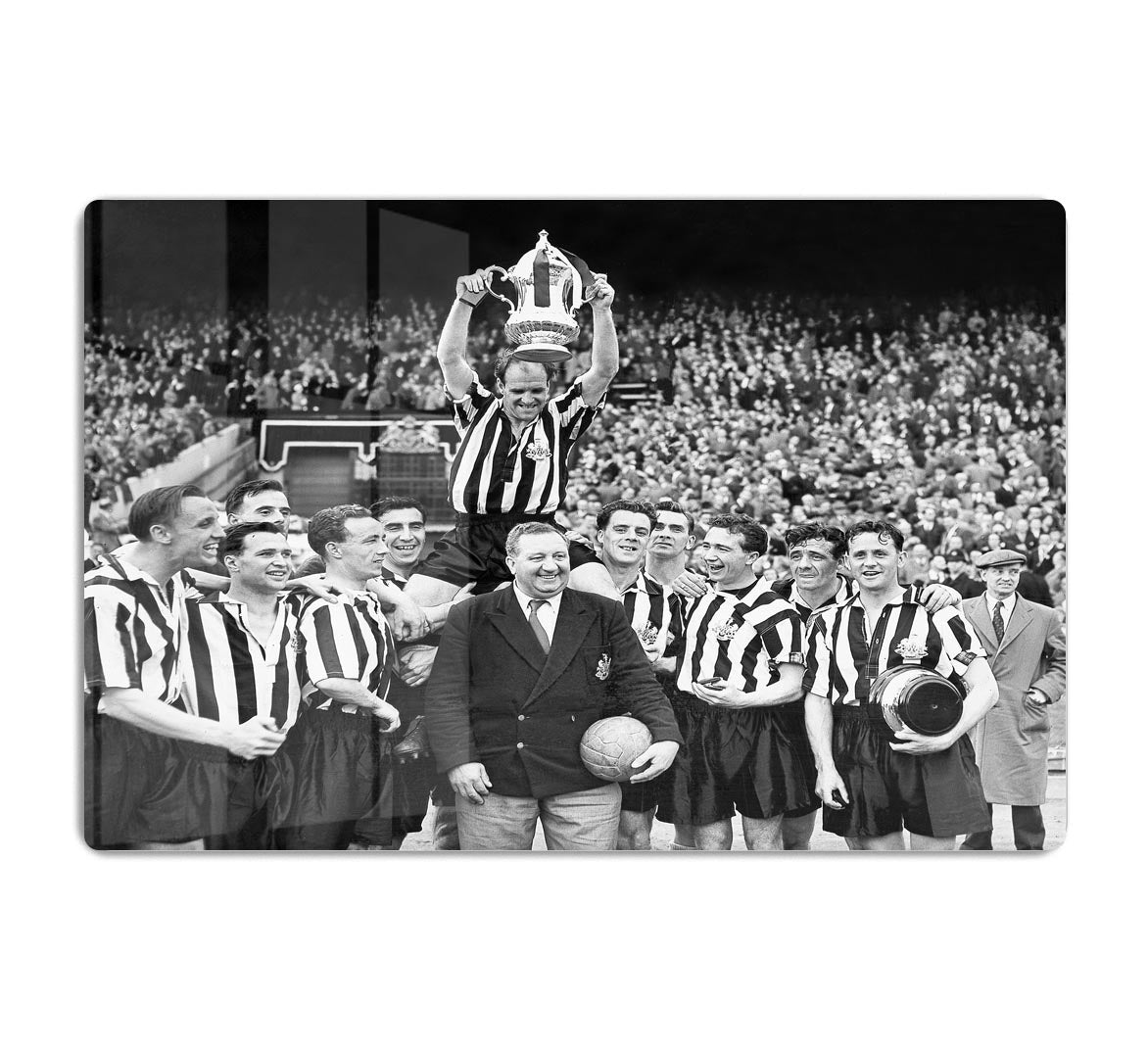1955 FA Cup Final Newcastle United With The trophy Acrylic Block - Canvas Art Rocks - 1