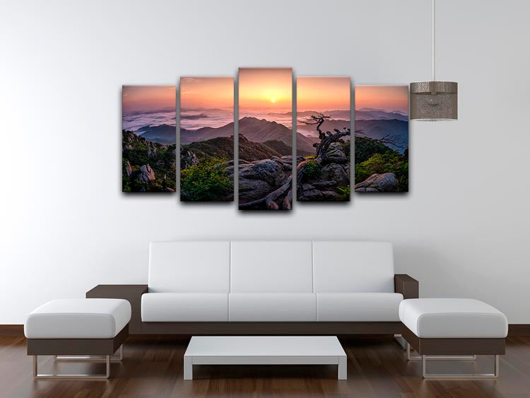 Sunrise On Top 5 Split Panel Canvas - Canvas Art Rocks - 3