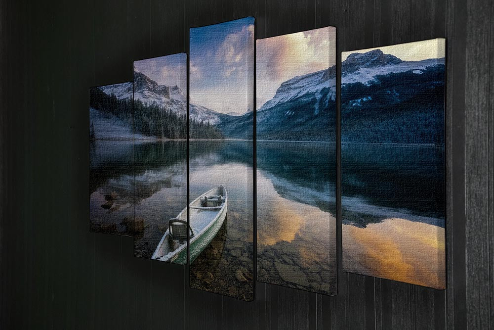 First Snow Emerald Lake 5 Split Panel Canvas - Canvas Art Rocks - 2