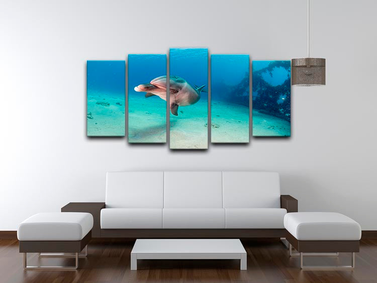 Dolphin 5 Split Panel Canvas - Canvas Art Rocks - 3
