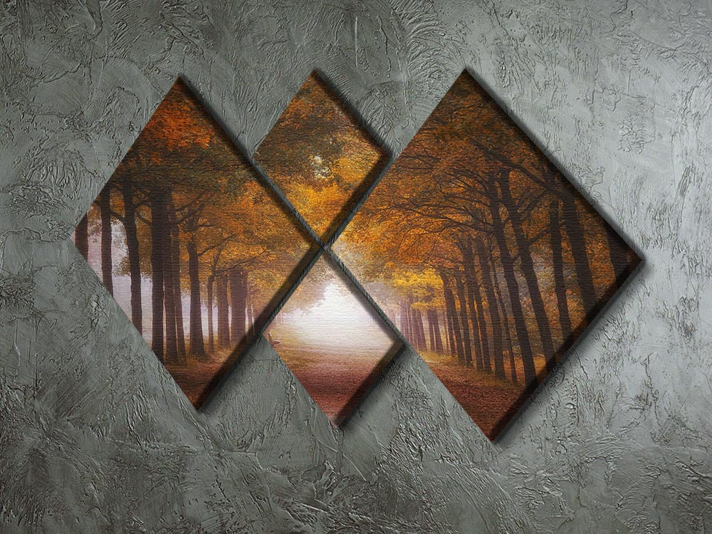 Foggy Autumn Dream 4 Square Multi Panel Canvas - Canvas Art Rocks - 2