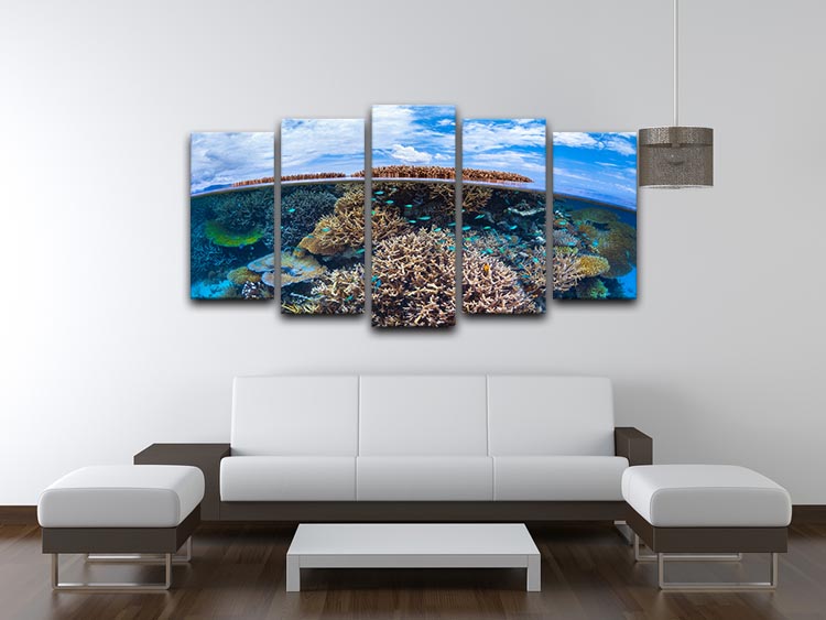 Split Level From Mayotte Reef 5 Split Panel Canvas - Canvas Art Rocks - 3