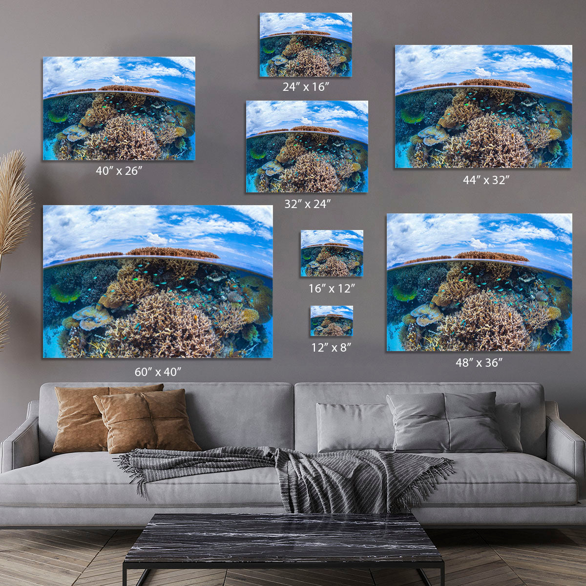 Split Level From Mayotte Reef Canvas Print or Poster - Canvas Art Rocks - 7