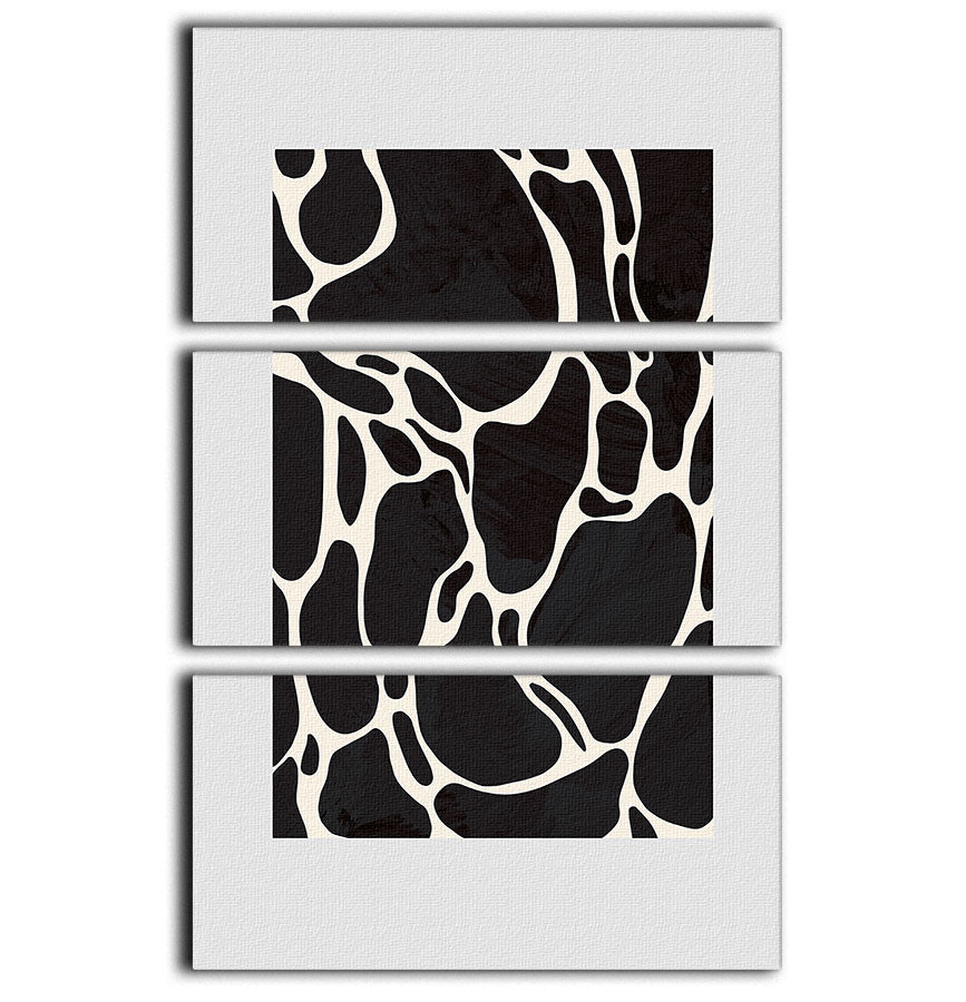 Giraffe Grey 3 Split Panel Canvas Print - Canvas Art Rocks - 1