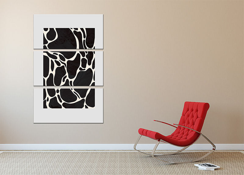 Giraffe Grey 3 Split Panel Canvas Print - Canvas Art Rocks - 2