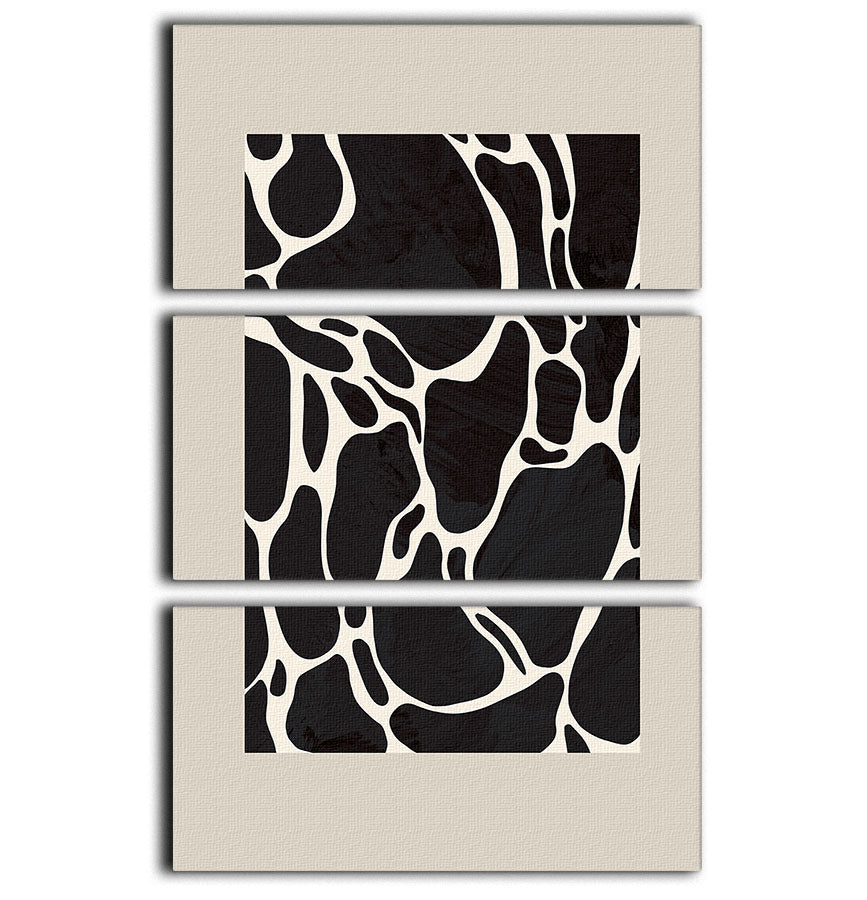 Giraffe Sand 3 Split Panel Canvas Print - Canvas Art Rocks - 1