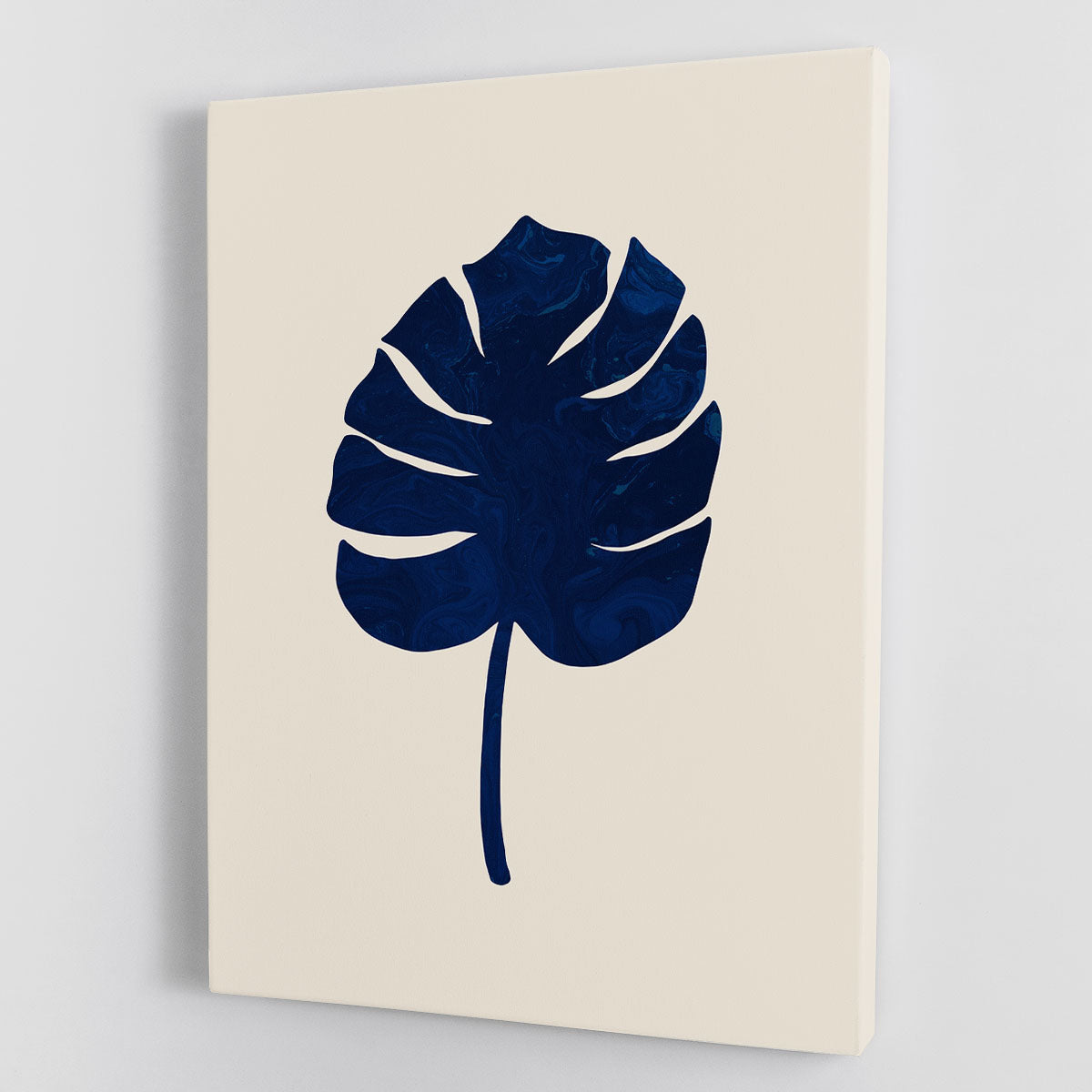 Monstera Marble Blue Canvas Print or Poster - Canvas Art Rocks - 1