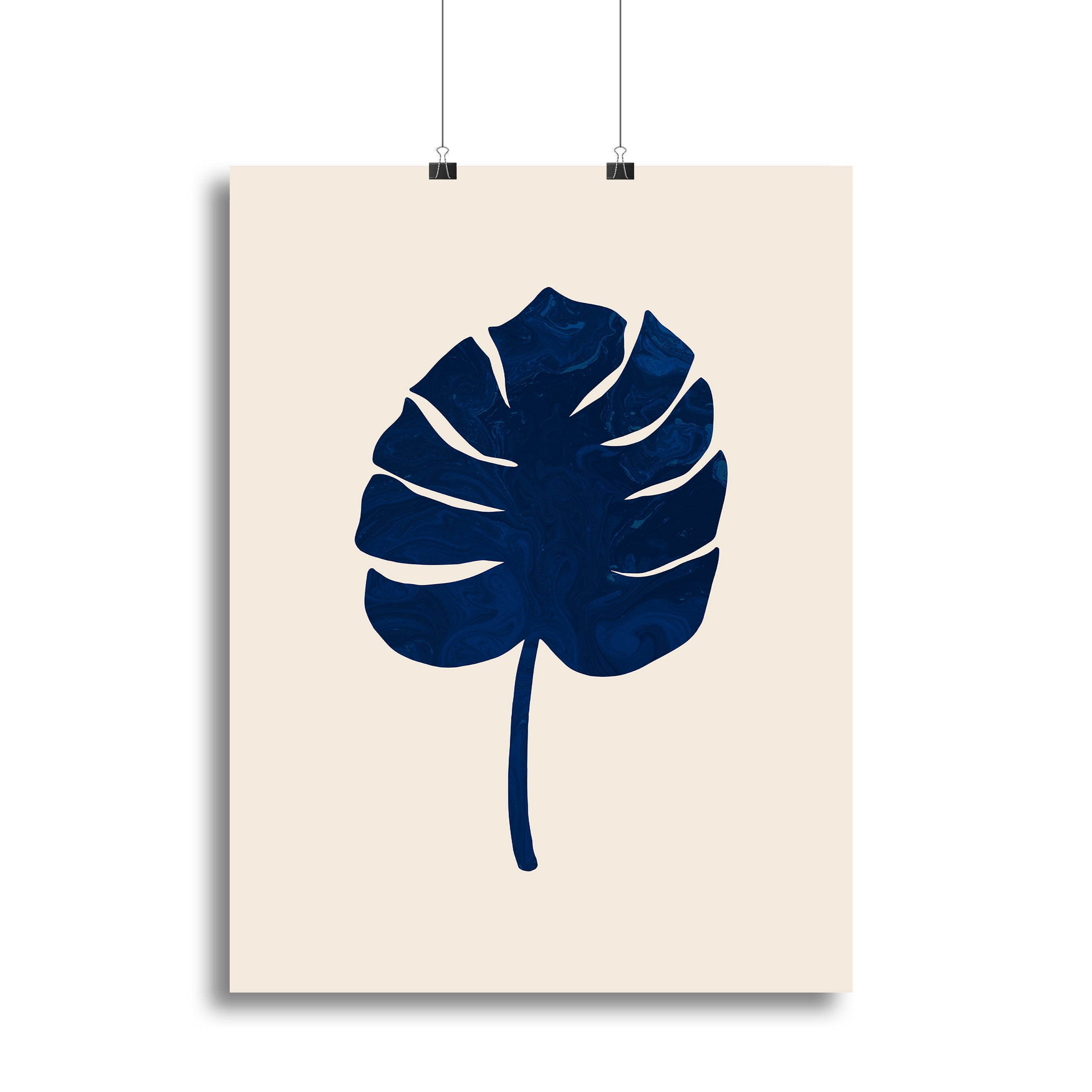 Monstera Marble Blue Canvas Print or Poster - Canvas Art Rocks - 2