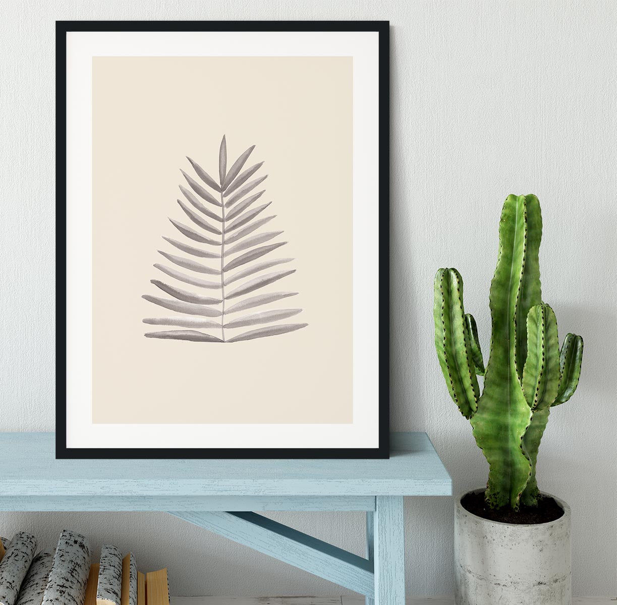 Palm Leaf Ink Framed Print - Canvas Art Rocks - 1