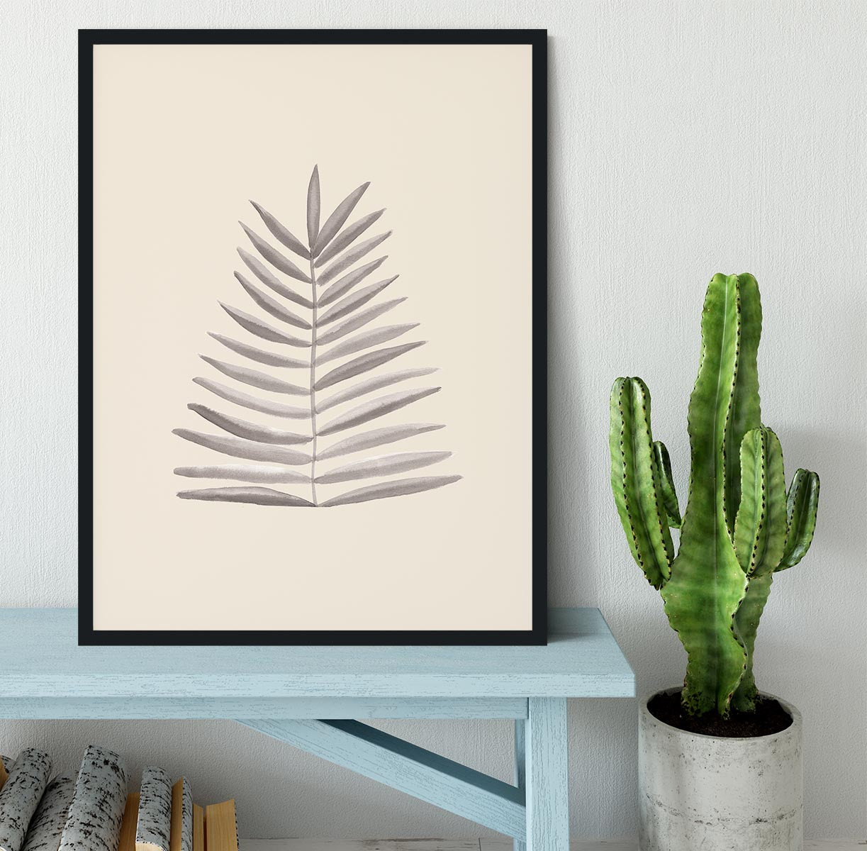 Palm Leaf Ink Framed Print - Canvas Art Rocks - 2