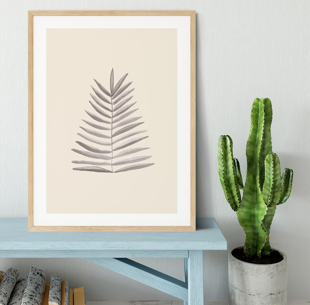 Palm Leaf Ink Framed Print - Canvas Art Rocks - 3