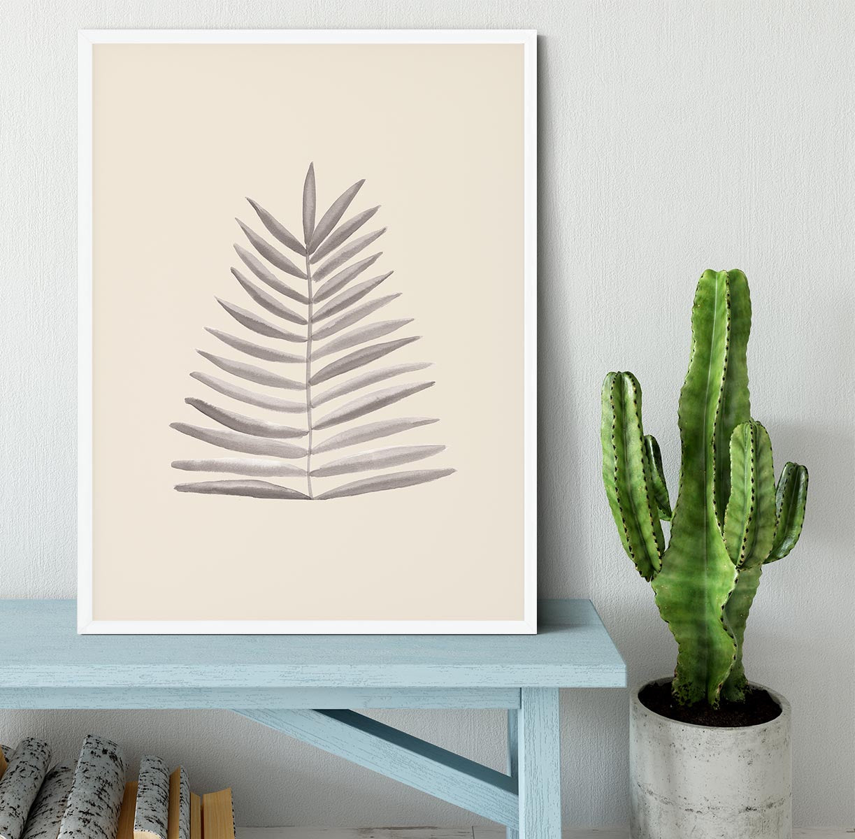 Palm Leaf Ink Framed Print - Canvas Art Rocks -6