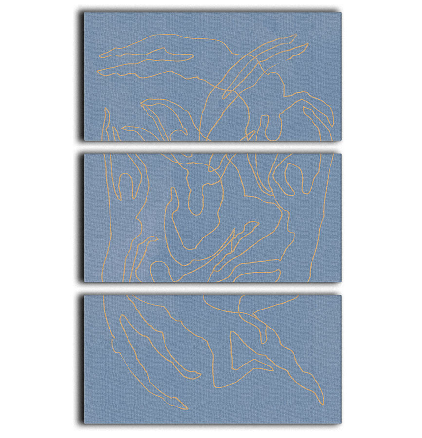 Blue Swimmers 3 Split Panel Canvas Print - Canvas Art Rocks - 1