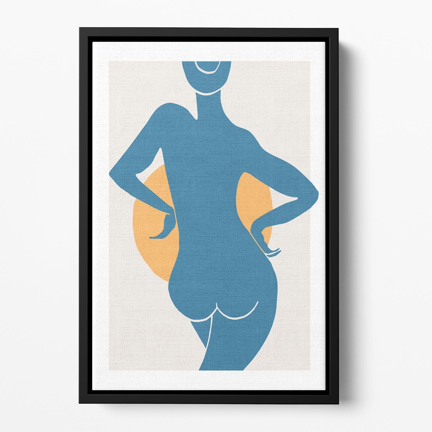 Blue Woman Floating Framed Canvas - Canvas Art Rocks - 2