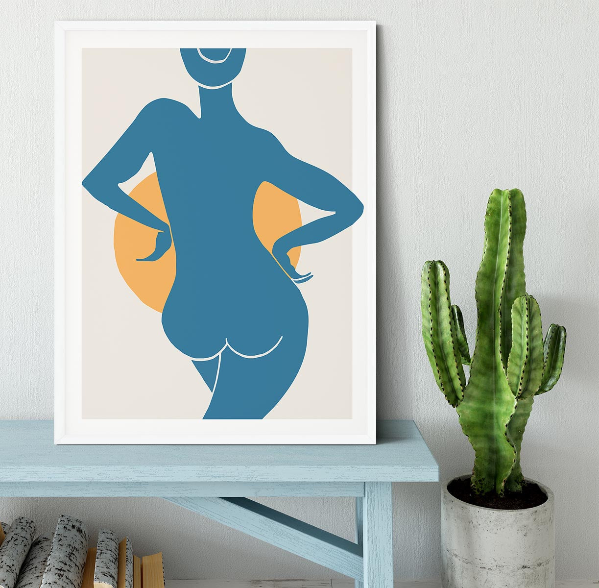 Blue Woman Framed Print - Canvas Art Rocks -6