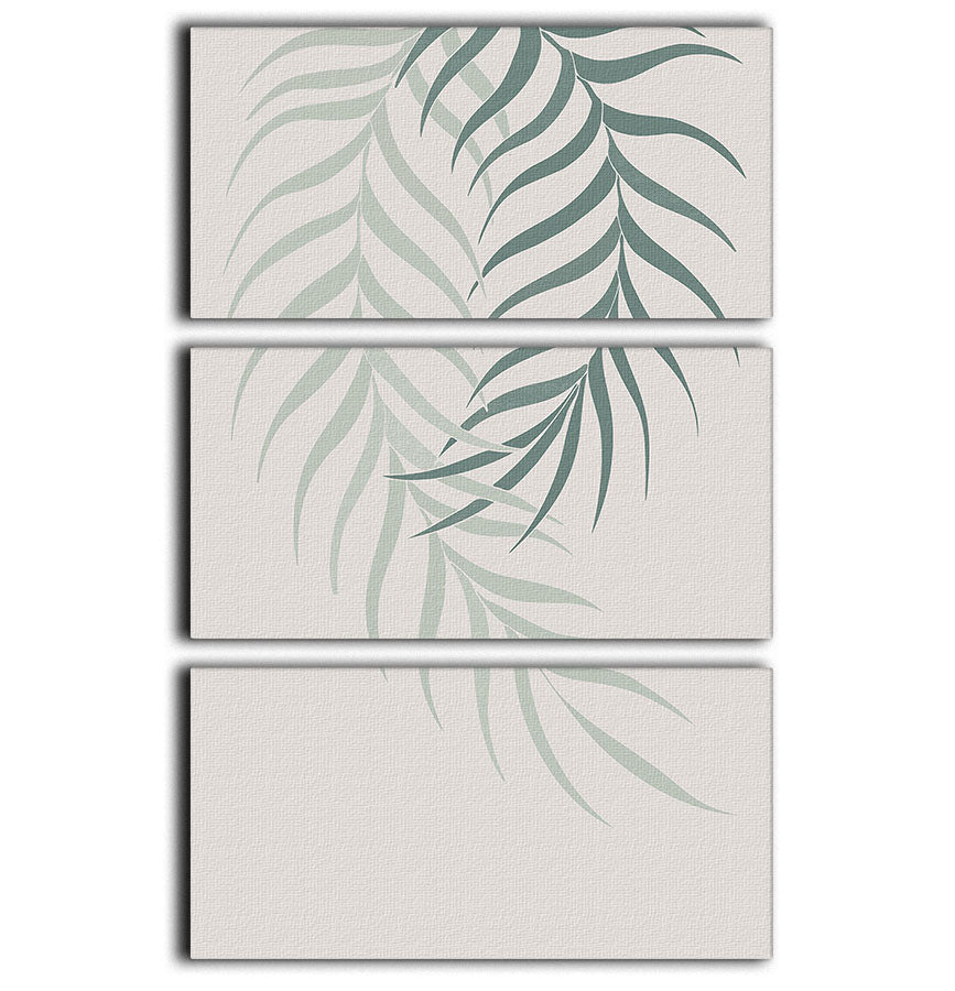 Leaf Frilly Green 3 Split Panel Canvas Print - Canvas Art Rocks - 1