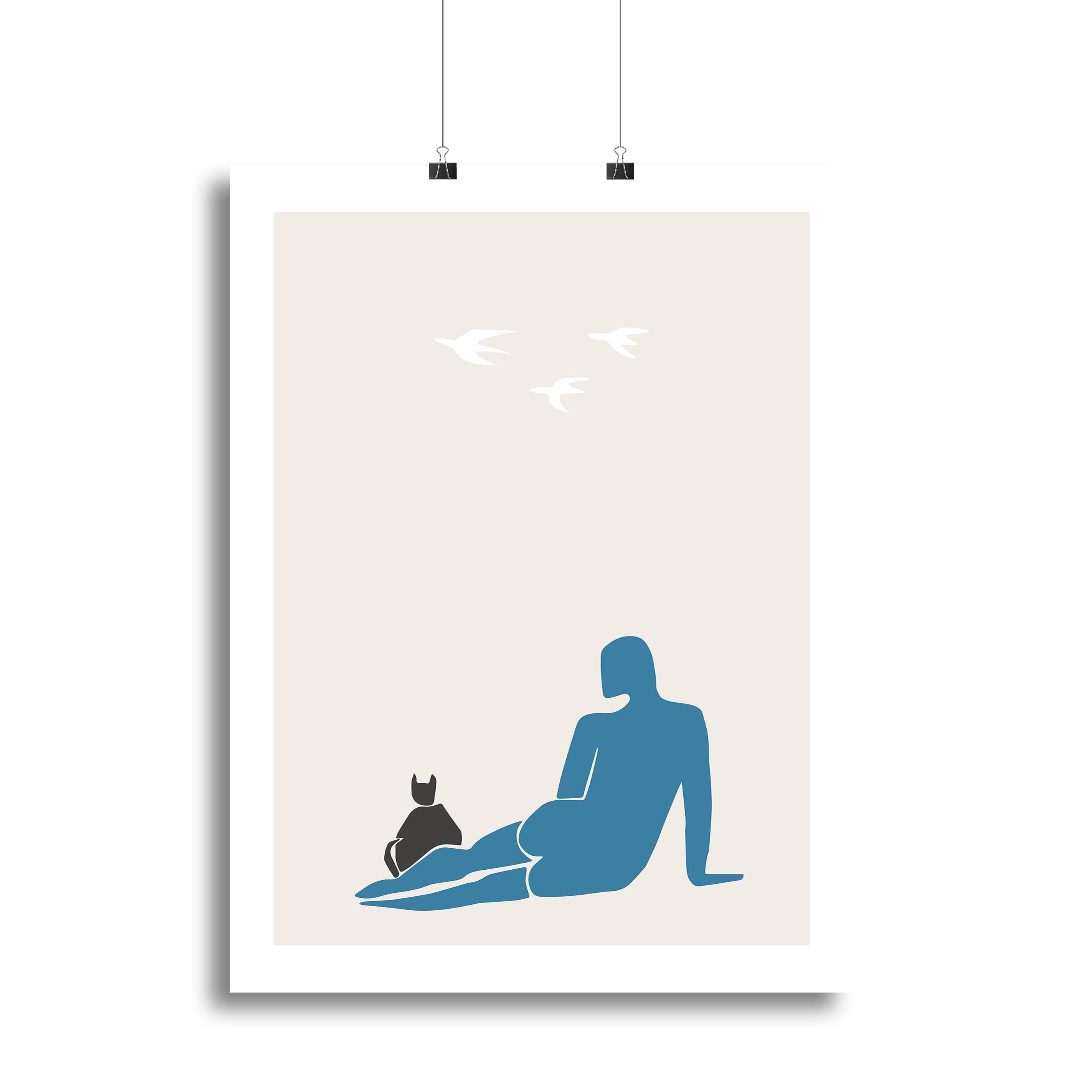 Woman and Cat Canvas Print or Poster - Canvas Art Rocks - 2