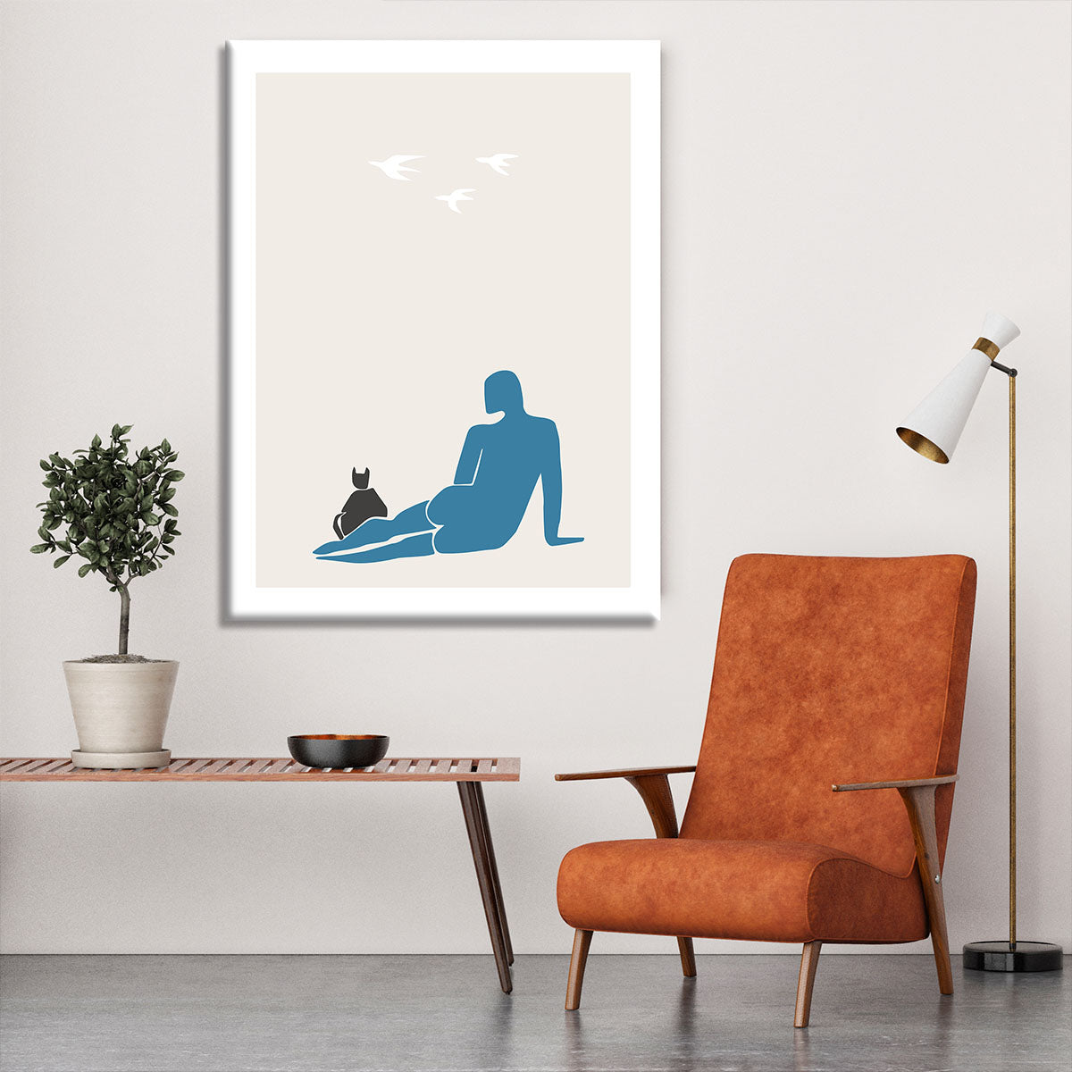 Woman and Cat Canvas Print or Poster - Canvas Art Rocks - 6