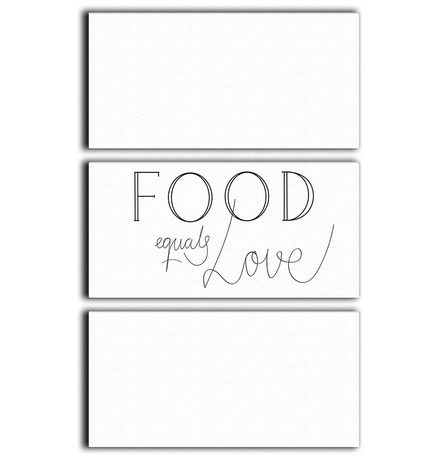 Food is Love 3 Split Panel Canvas Print - Canvas Art Rocks - 1
