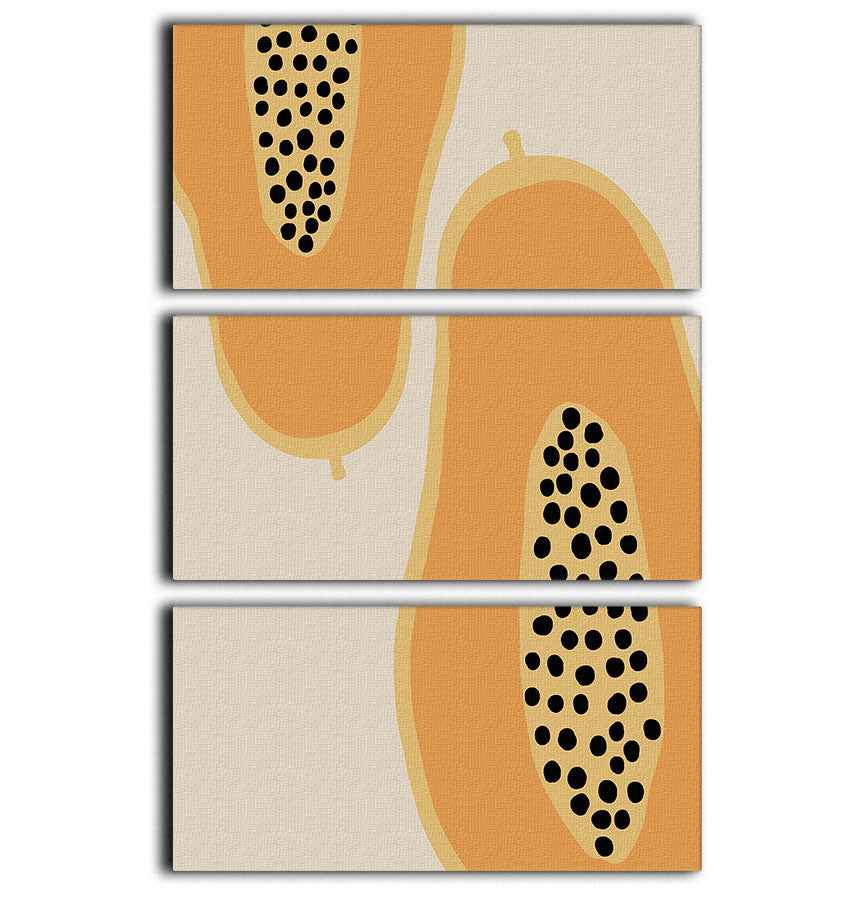 Papaya Fruit 3 Split Panel Canvas Print - Canvas Art Rocks - 1