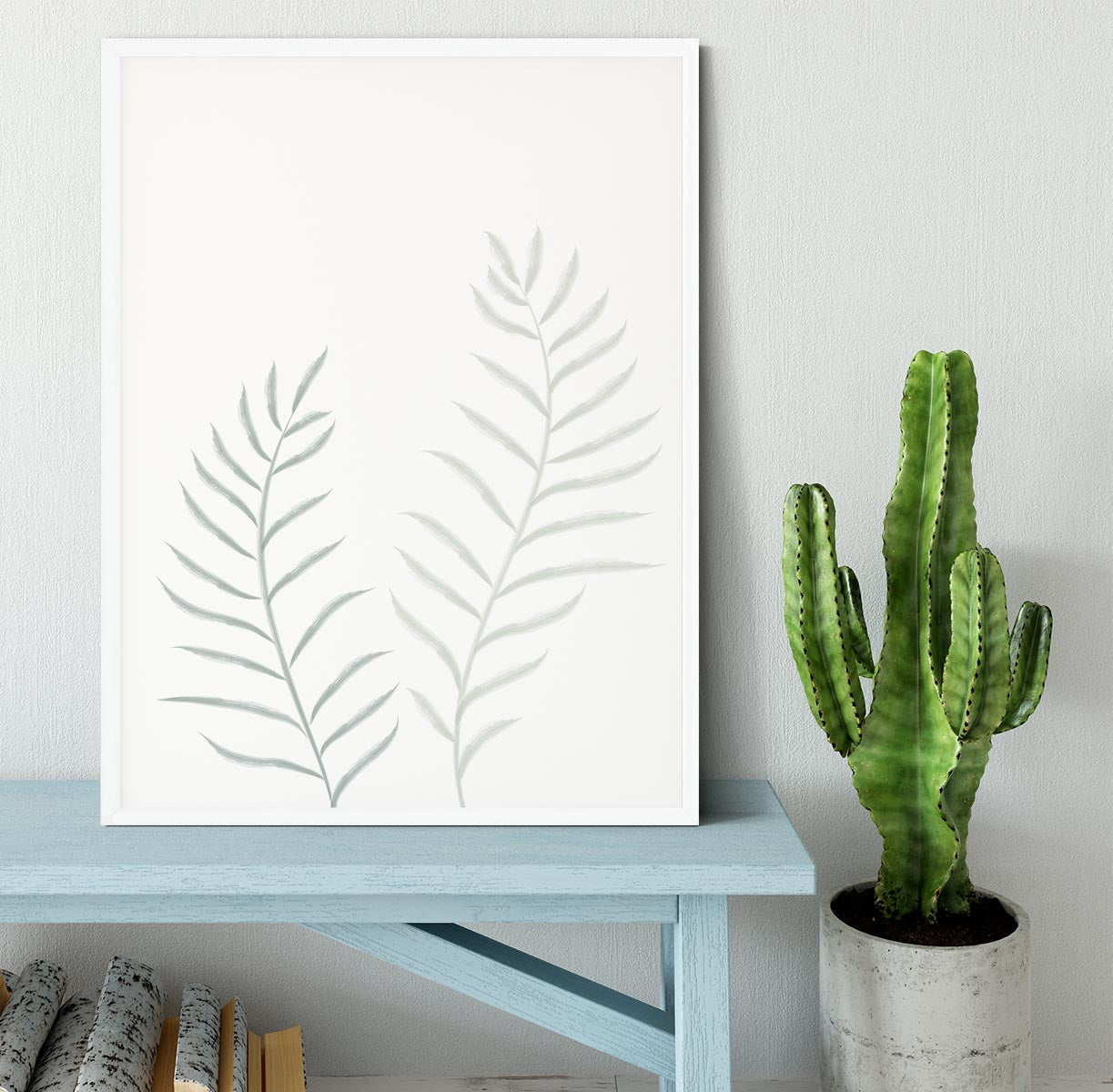 Pale Plants Framed Print - Canvas Art Rocks -6