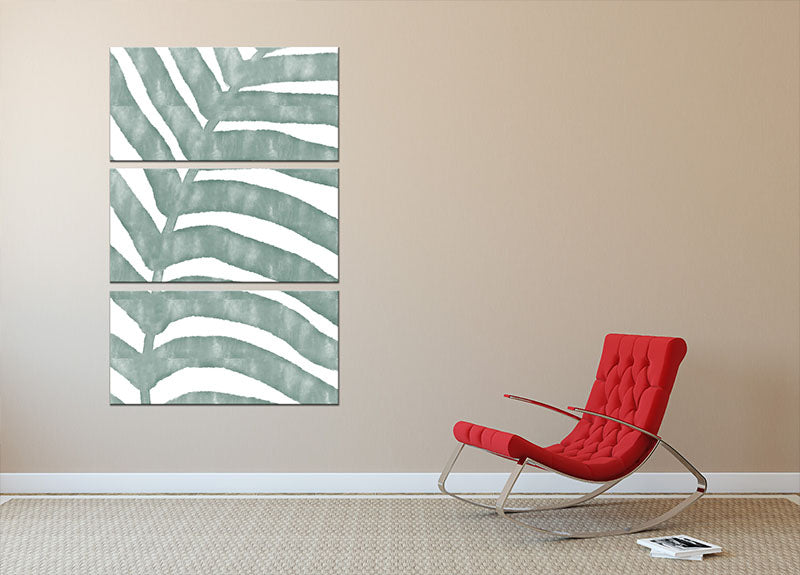 Palm Stripes 3 Split Panel Canvas Print - Canvas Art Rocks - 2