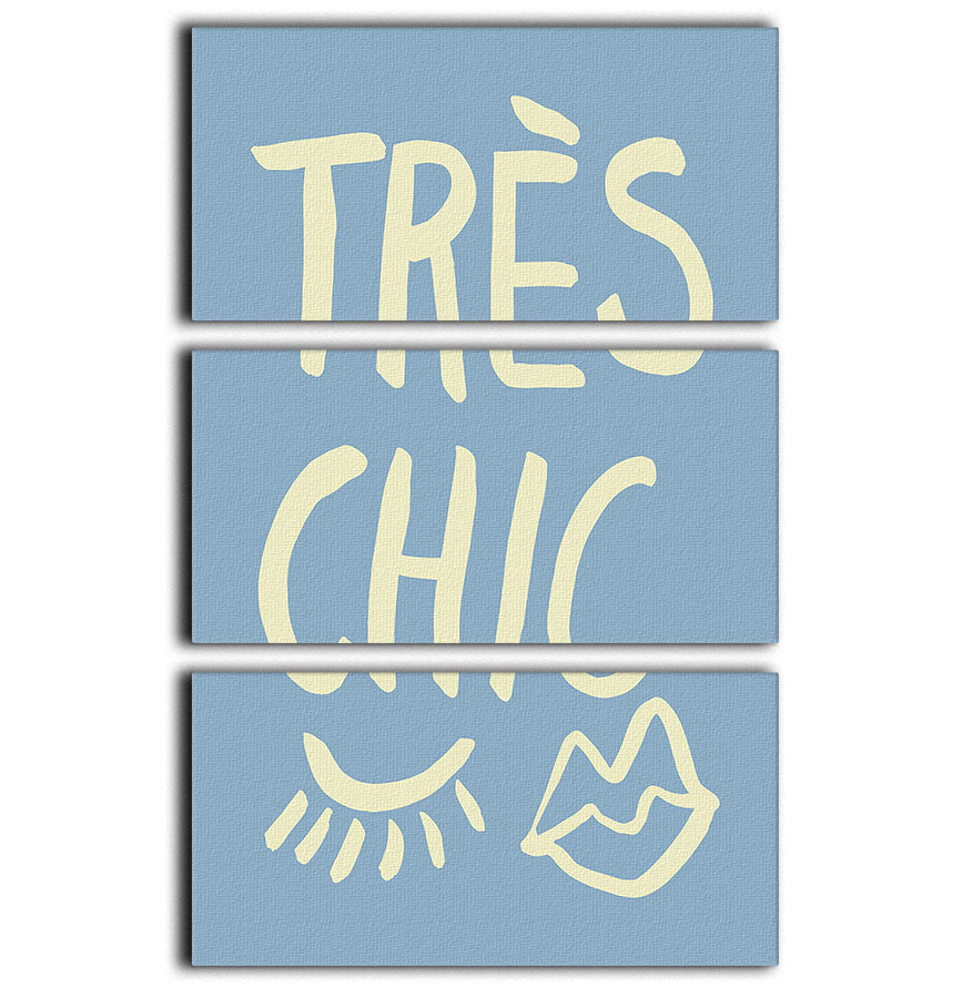 TrAus Chic Blue 3 Split Panel Canvas Print - Canvas Art Rocks - 1