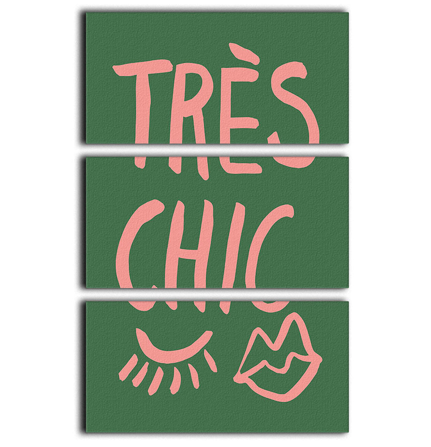TrAus Chic Green 3 Split Panel Canvas Print - Canvas Art Rocks - 1