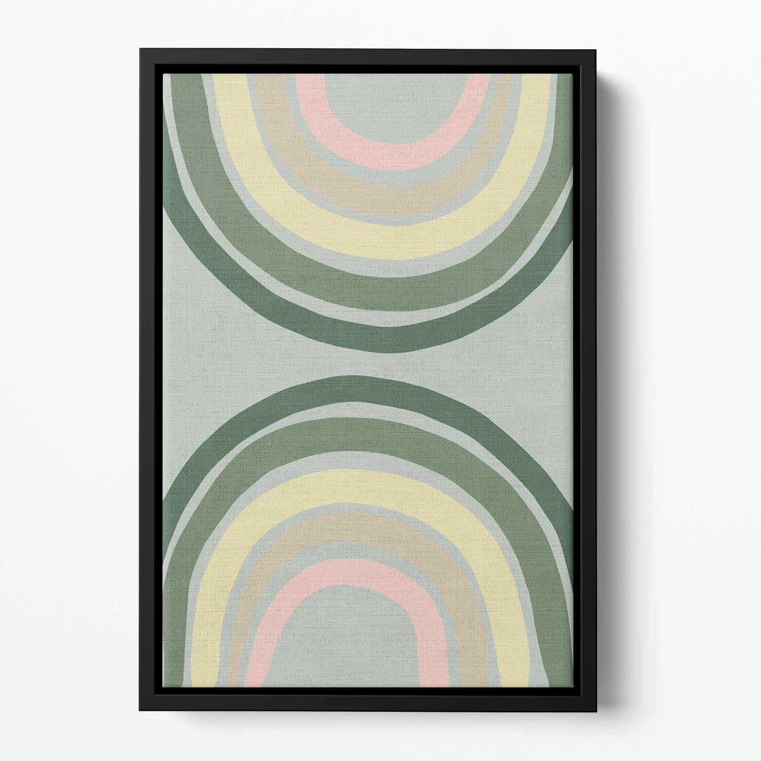 Double Rainbow Green Floating Framed Canvas - 1x - 2