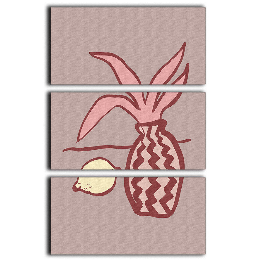 Pink Lemon 3 Split Panel Canvas Print - 1x - 1