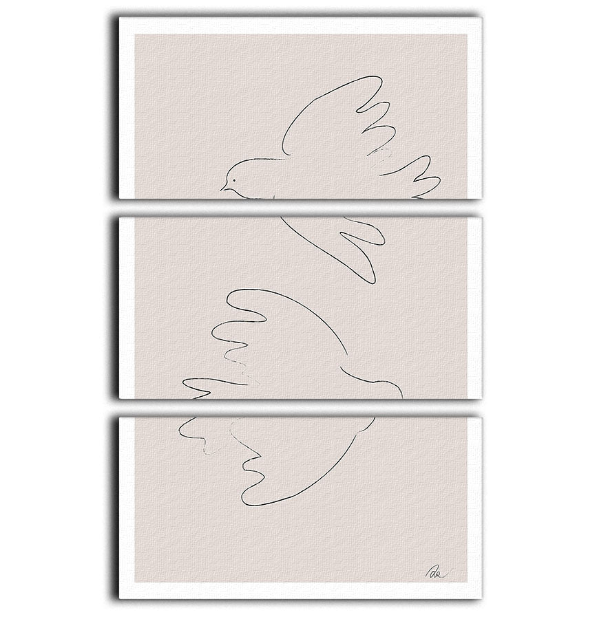 Two Doves 3 Split Panel Canvas Print - 1x - 1