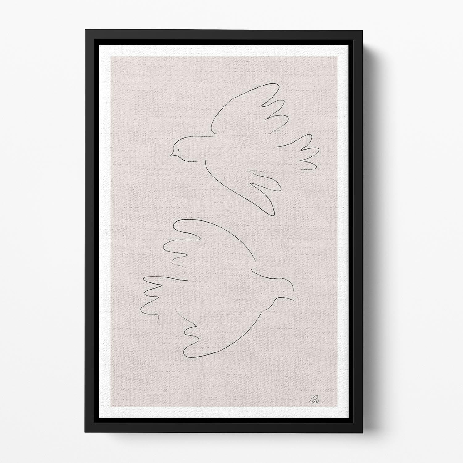 Two Doves Floating Framed Canvas - 1x - 2