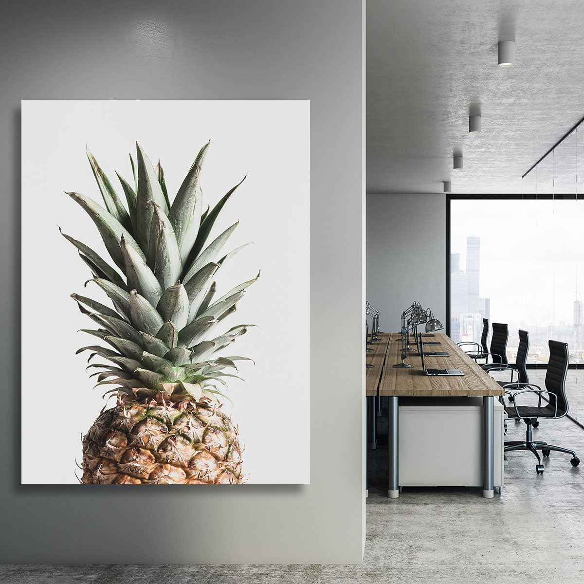Pineapple Natural Canvas Print or Poster - Canvas Art Rocks - 3