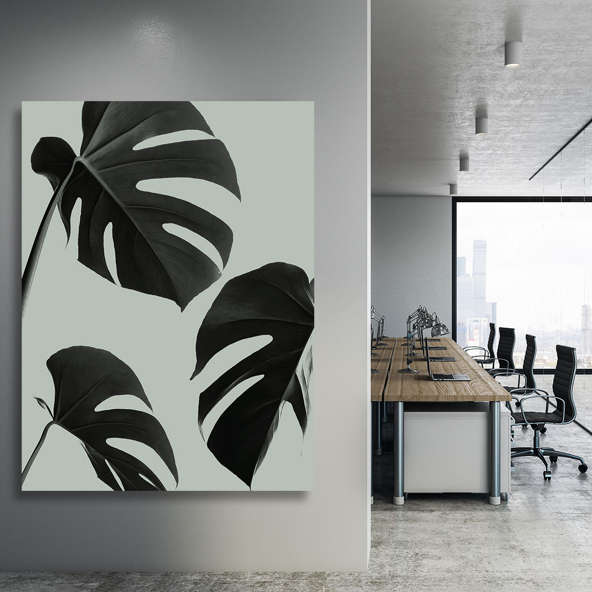 Monstera Teal 05 Canvas Print or Poster - Canvas Art Rocks - 3