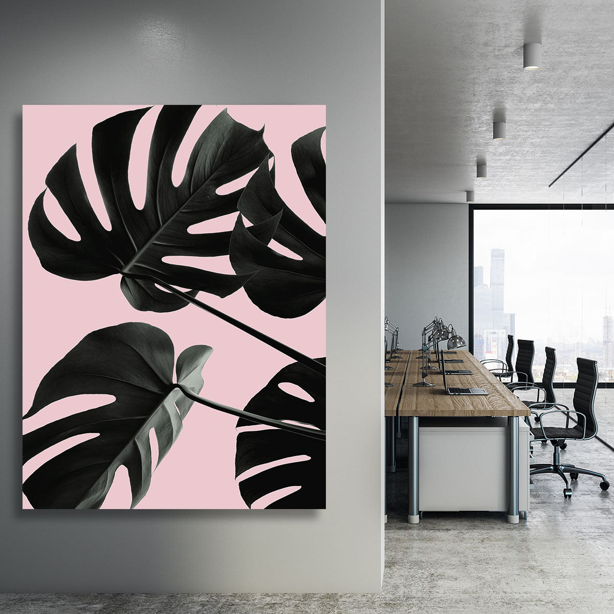 Monstera Pink No 01 Canvas Print or Poster - Canvas Art Rocks - 3