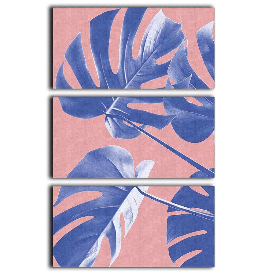 Monstera Purple 06 3 Split Panel Canvas Print - Canvas Art Rocks - 1