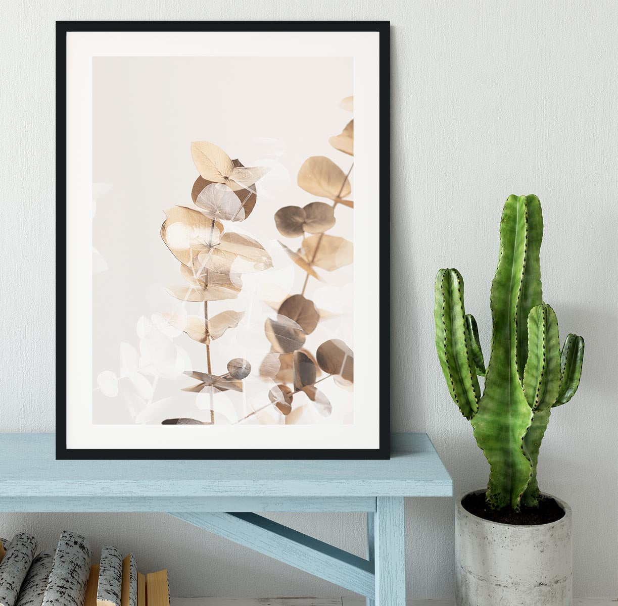 Eucalyptus Creative Gold 01 Framed Print - Canvas Art Rocks - 1