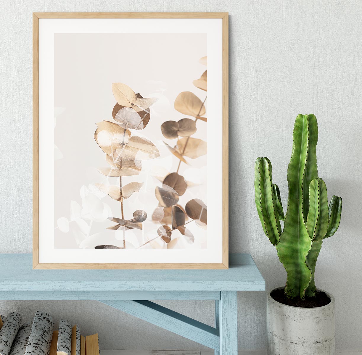 Eucalyptus Creative Gold 01 Framed Print - Canvas Art Rocks - 3