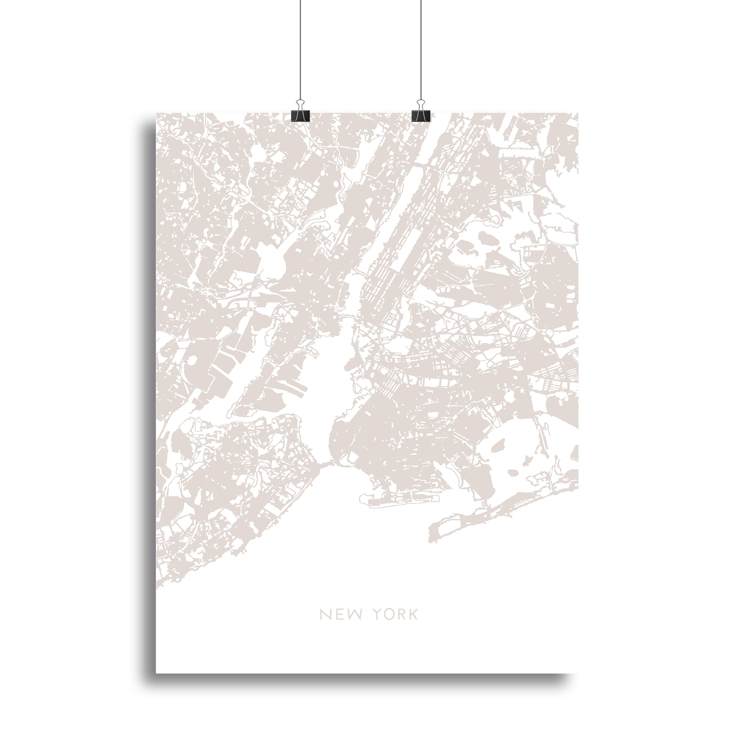 New York Map Canvas Print or Poster - Canvas Art Rocks - 2