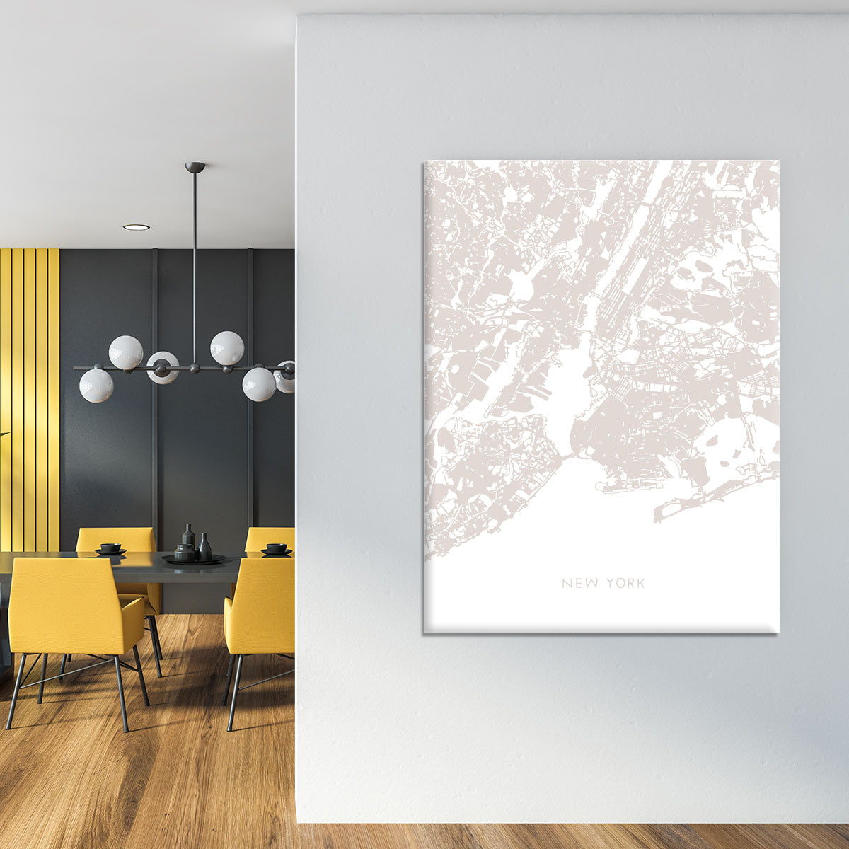 New York Map Canvas Print or Poster - Canvas Art Rocks - 4