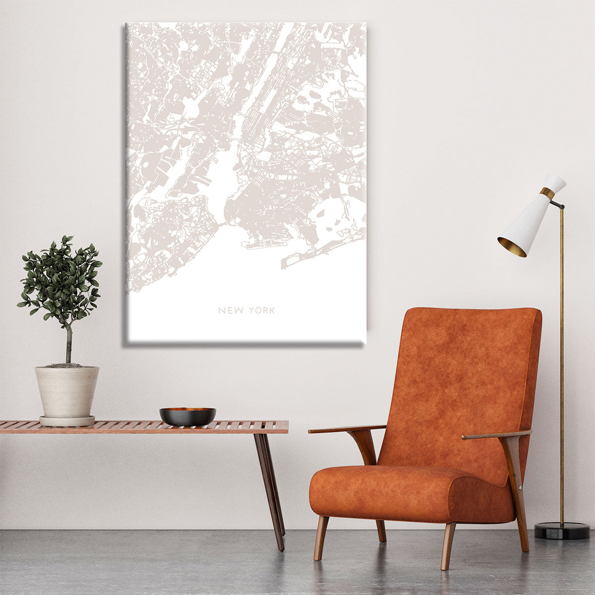 New York Map Canvas Print or Poster - Canvas Art Rocks - 6