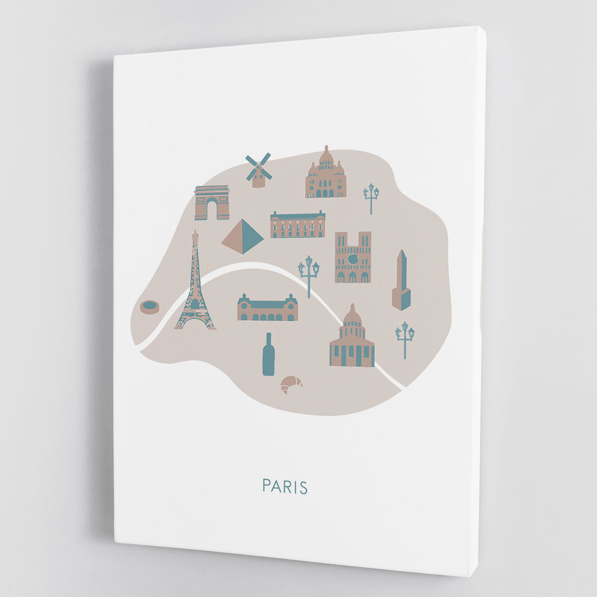 Paris Map Canvas Print or Poster - Canvas Art Rocks - 1