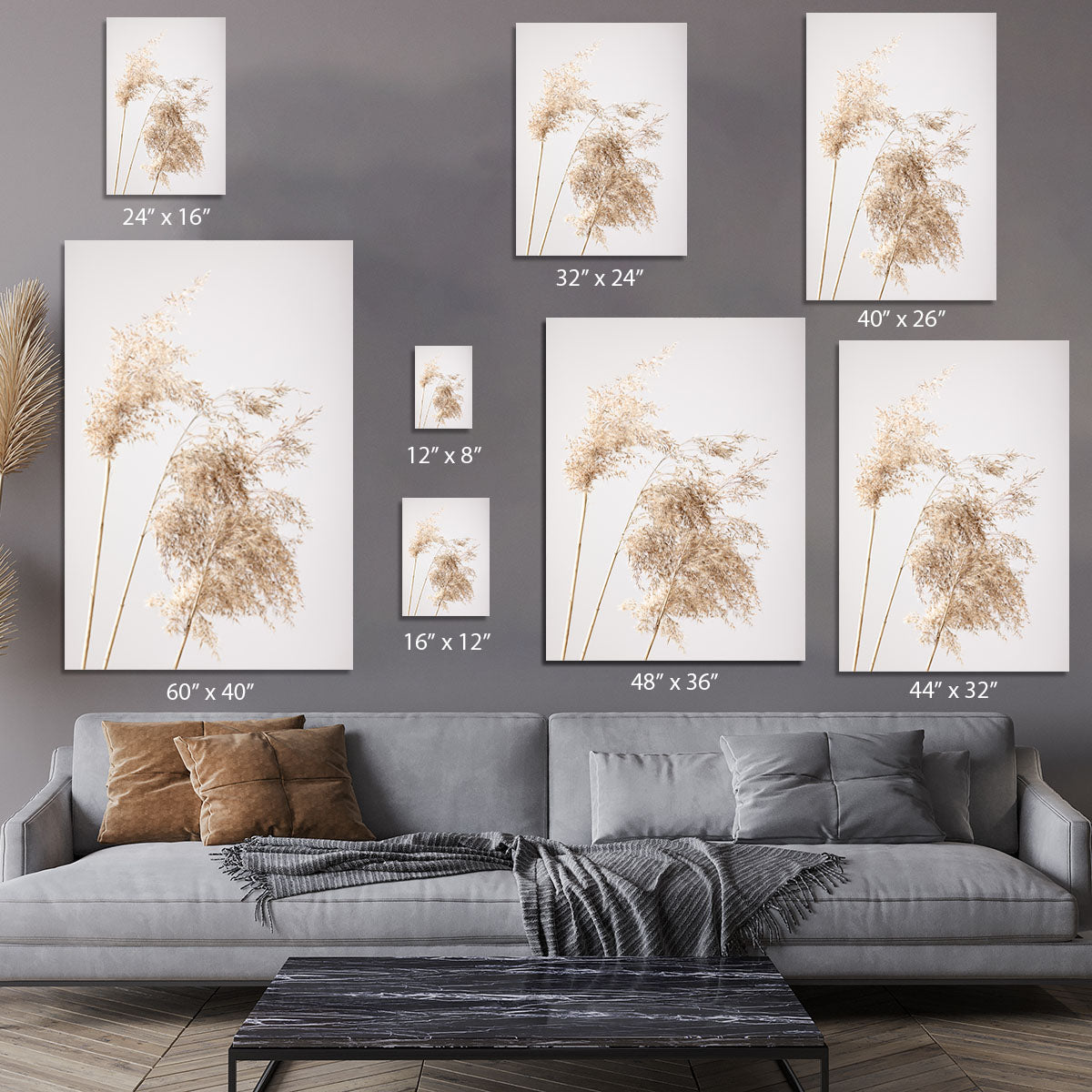 Reed Grass Grey 07 Canvas Print or Poster - Canvas Art Rocks - 7