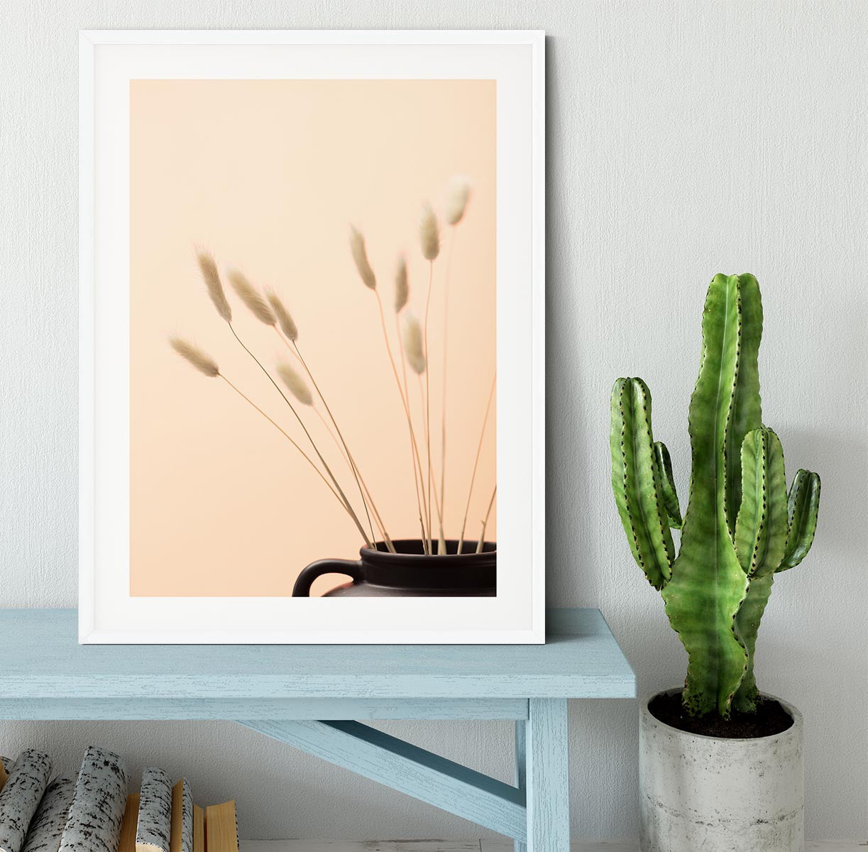 Bunny Grass Peach 01 Framed Print - Canvas Art Rocks - 5