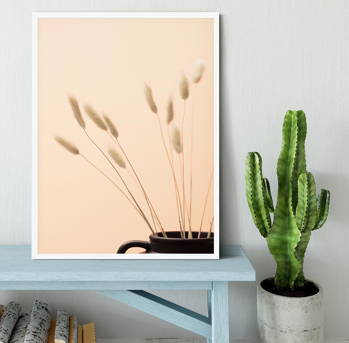 Bunny Grass Peach 01 Framed Print - Canvas Art Rocks -6