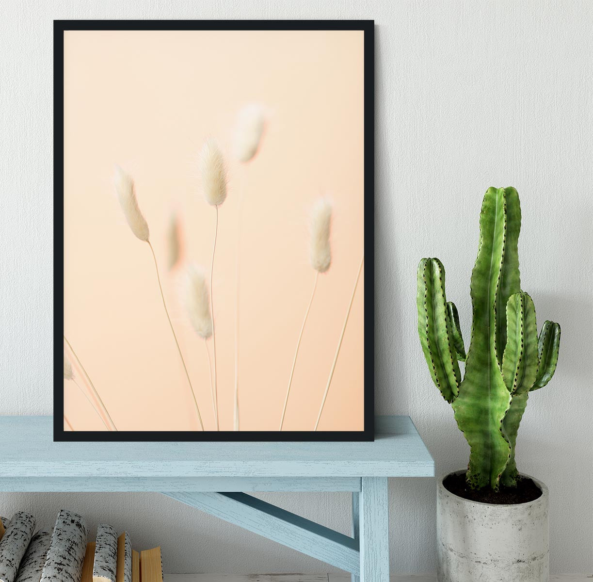 Bunny Grass Peach 06 Framed Print - Canvas Art Rocks - 2