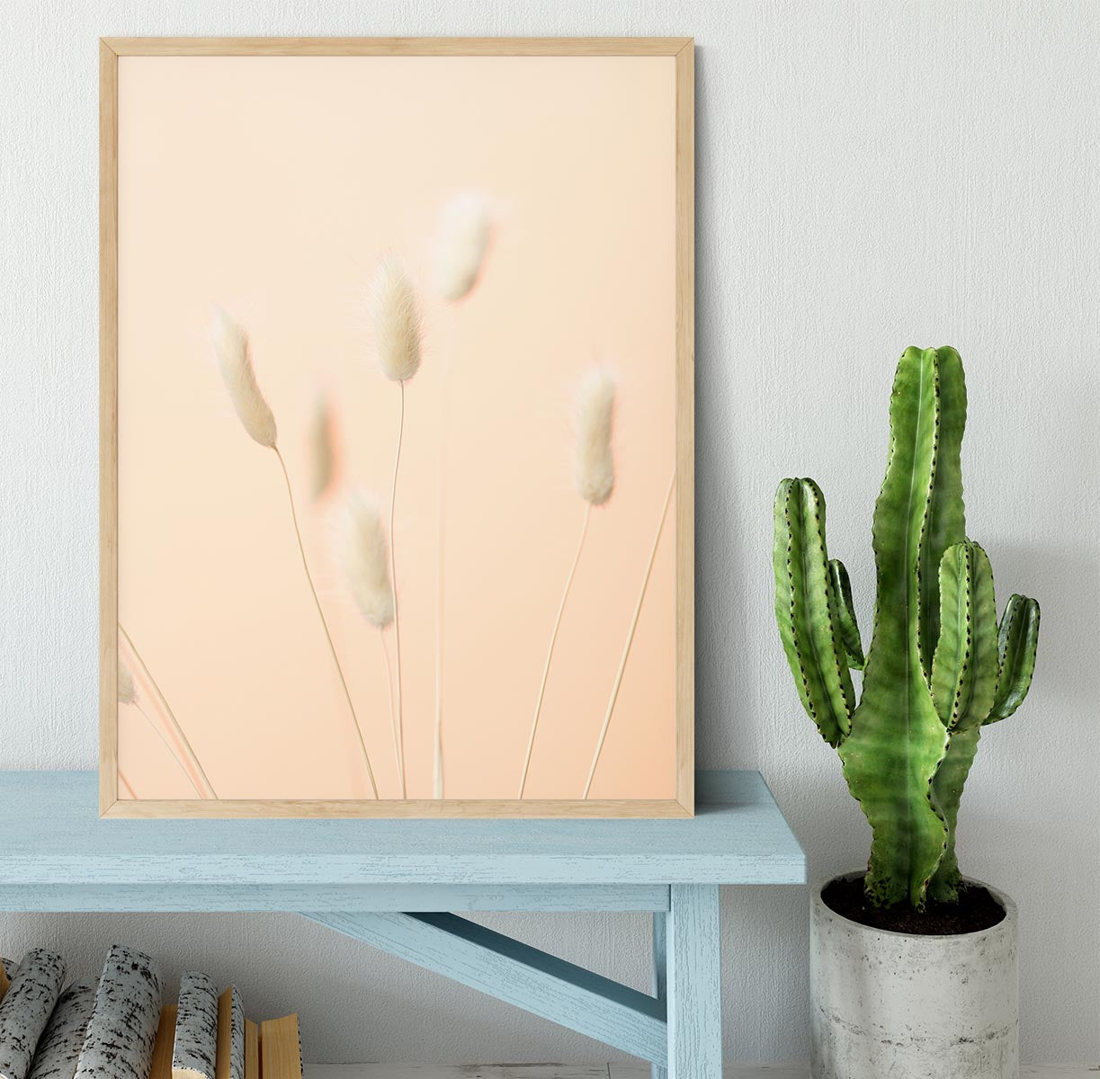 Bunny Grass Peach 06 Framed Print - Canvas Art Rocks - 4