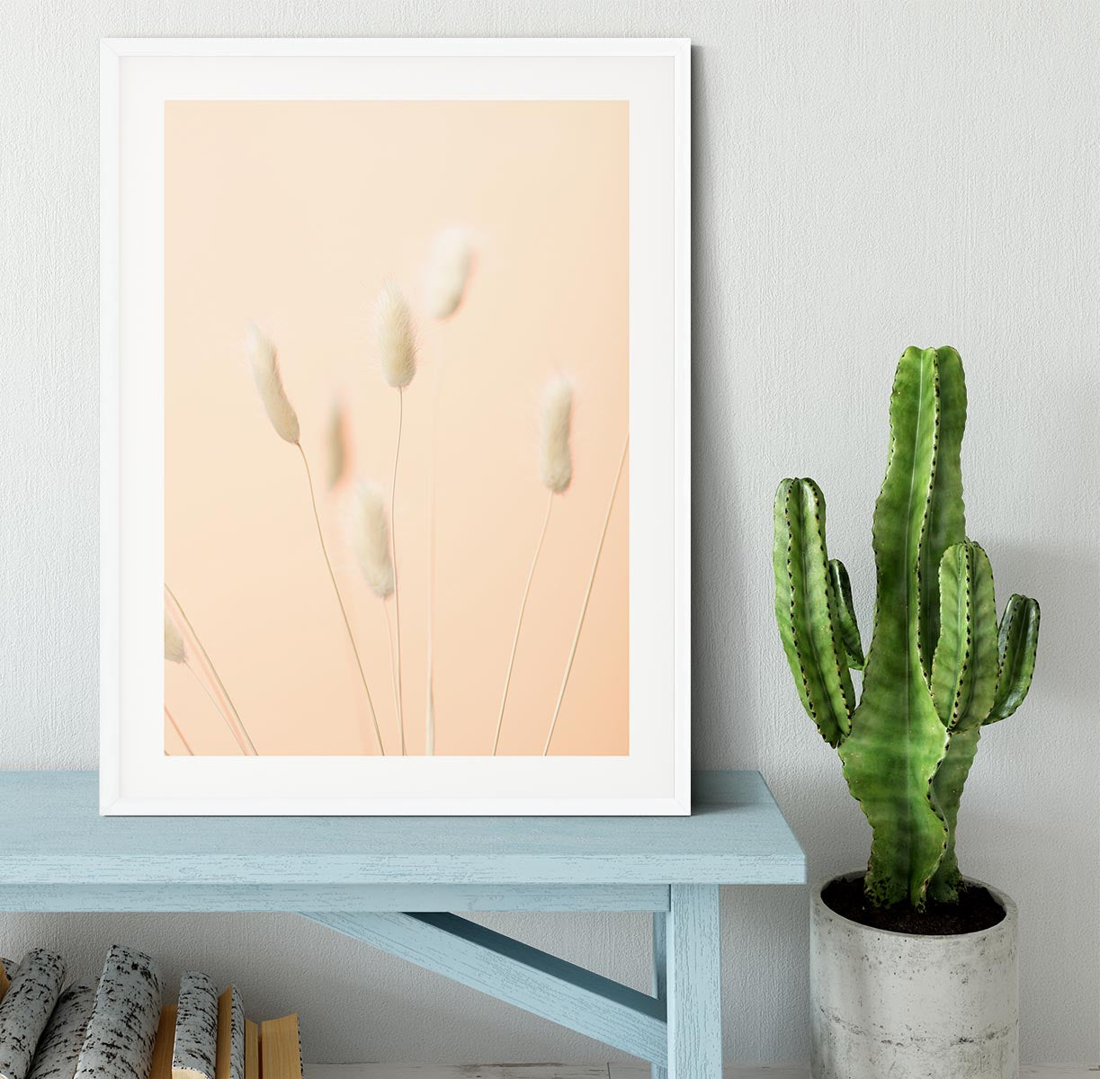 Bunny Grass Peach 06 Framed Print - Canvas Art Rocks - 5